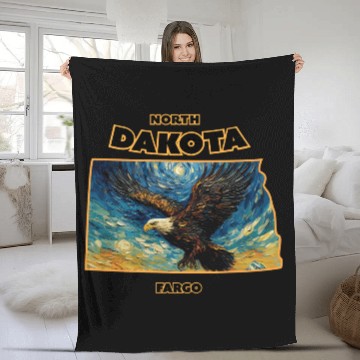 Discover North Dakota - Eagle Fleece Blankets