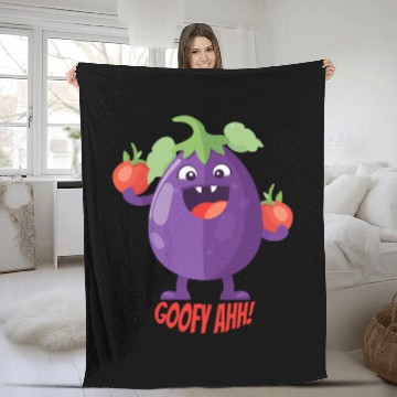 Discover Eggplant Tomato Party Goofy Ahh Fleece Blankets