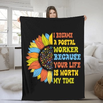 Discover I Became a postal worker Fleece Blankets