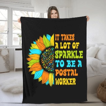 Discover It take a lot of sparkle to be a postal worker Fleece Blankets