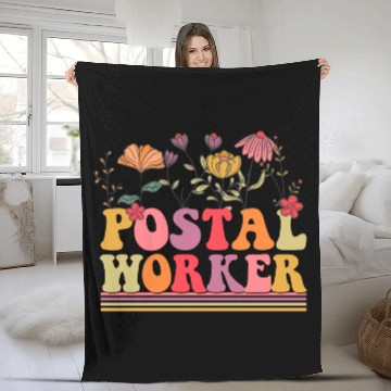 Discover Postal worker flower Fleece Blankets