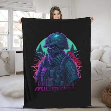 Discover A neon Veterans Day vector Fleece Blankets