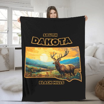 Discover South Dakota - Elk Fleece Blankets
