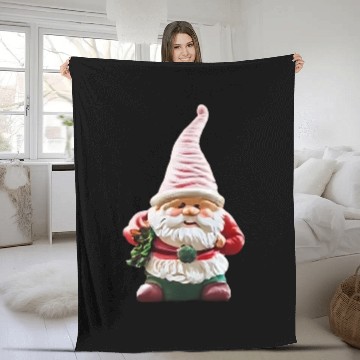 Discover garden gnome christmas tree Fleece Blankets