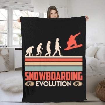 Discover Evolution Snowboard Fleece Blankets Winter Park Snowboard