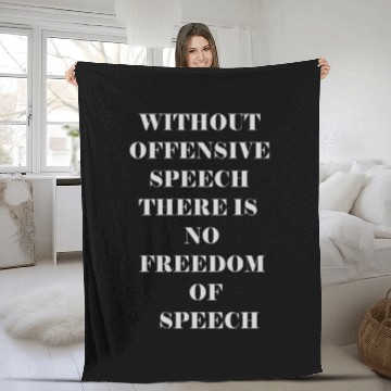 Discover OFFENSIVE SPEECH CLEAR WHITE Fleece Blankets
