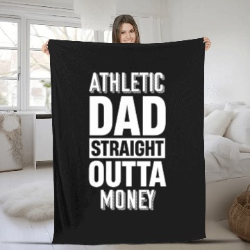 Discover Athletic Dad Straight Outta Money Football Fleece Blankets
