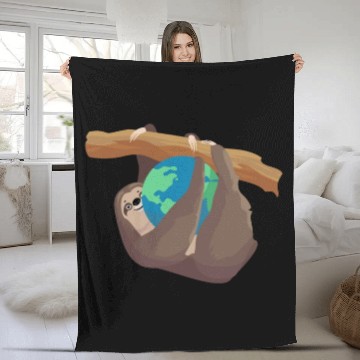 Discover Forest Sloth Animal Embrace Mother Earth Day Fleece Blankets