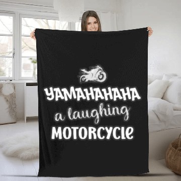 Discover Yamahahaha - a laughing motorcycle Fleece Blankets