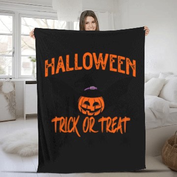 Discover Halloween Trick Or Treat Fleece Blankets
