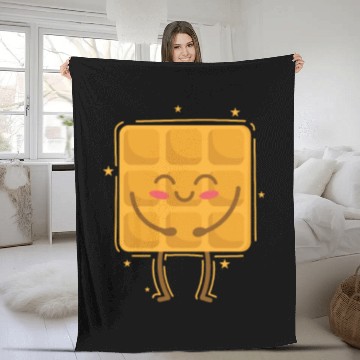 Discover Waffle happy Pastry Baker Fleece Blankets