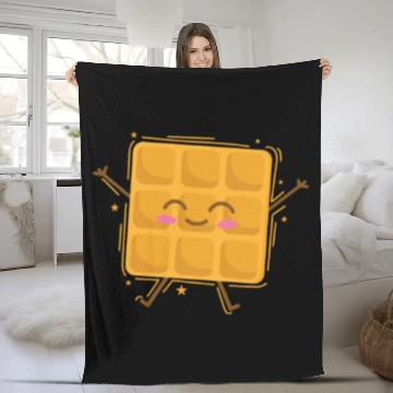 Discover funny Waffle Pastry Baker Dough Fleece Blankets
