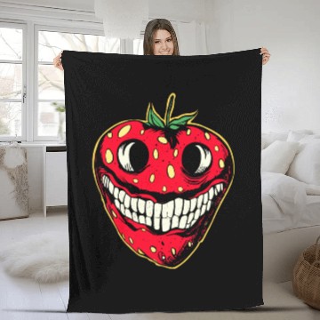 Discover Strawberry Jack-o-lantern Fleece Blankets