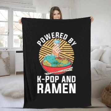 Discover Fortified by K Pop and Ramen Funny K Pop Fleece Blankets