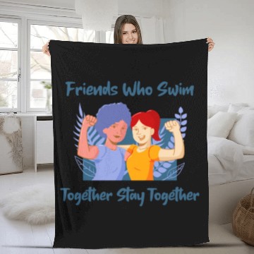 Discover Friends Who Swim Together Stay Together Fleece Blankets