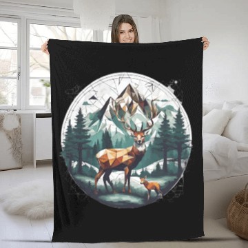 Discover Deerly Geometric Love Fleece Blankets