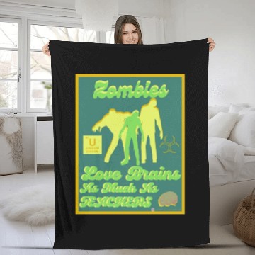 Discover Zombies Loves Brains Teachers Fleece Blankets