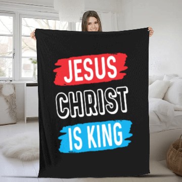 Discover Jesus Christ Is King Love Jesus Christian Fleece Blankets