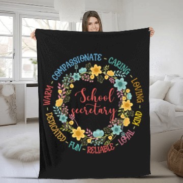 Discover School secretary circle Fleece Blankets