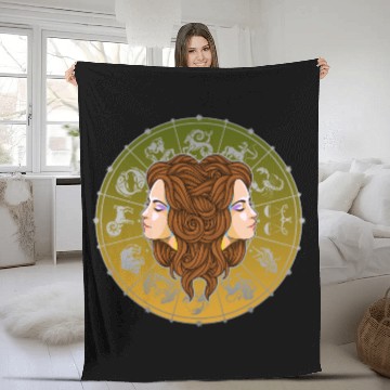 Discover Gemini Zodiac star sign horoscope Astrology Fleece Blankets