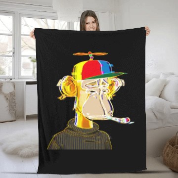 Discover NFT A sad monkey celebrating his birthday and blow Fleece Blankets