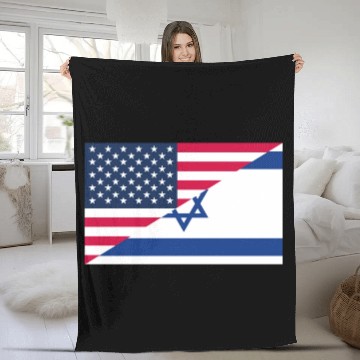 Discover Israel USA flag flags Fleece Blankets