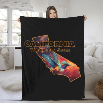 Discover California Wildlife - hummingbird Fleece Blankets