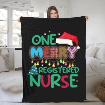 Discover One Merry Registered Nurse Christmas Fleece Blankets