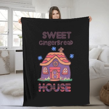 Discover Sweet Gingerbread House Fleece Blankets