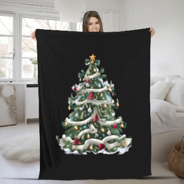 Discover Christmas tree7 Fleece Blankets