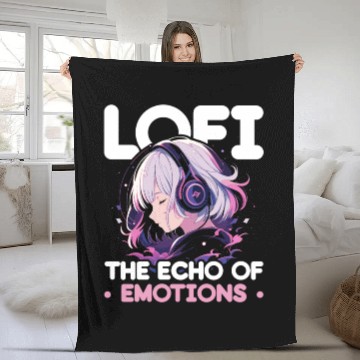 Discover Lofi Music Lover Low Fidelity Japanese Aesthetic Fleece Blankets