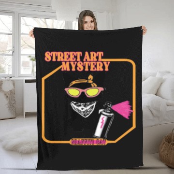 Discover Graffiti cat street art mystery Fleece Blankets