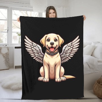 Discover Labrador Retriever Comic Angel Fleece Blankets