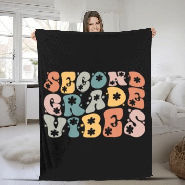 Discover Second Grade Vibes 2nd Grade Graduation Groovy Fleece Blankets
