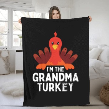 Discover I'm the Grandma Turkey Fleece Blankets