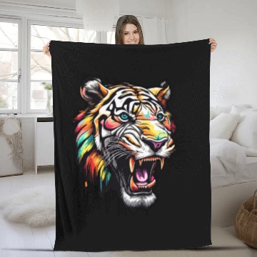 Discover Tiger / Animal / Safari / Wild / Animal Print Fleece Blankets