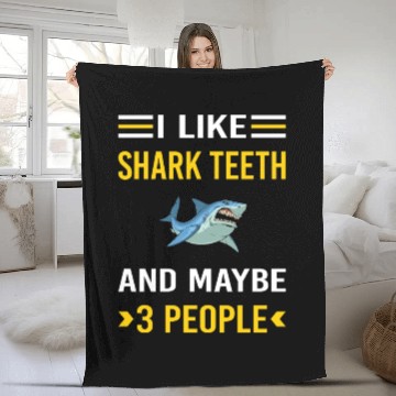 Discover 3 People Shark Teeth Fleece Blankets