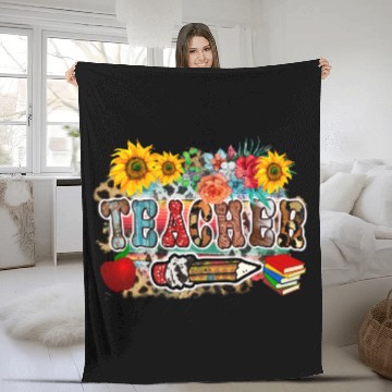 Discover Retro Wildflower Teacher Fleece Blankets