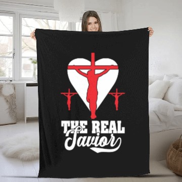 Discover Jesus The Real Savior Love Jesus Christian Fleece Blankets