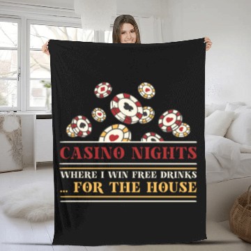 Discover Poker Casino Poker Player Gambling Roulette Fleece Blankets