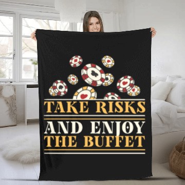 Discover Poker Casino Poker Player Gambling Roulette Fleece Blankets