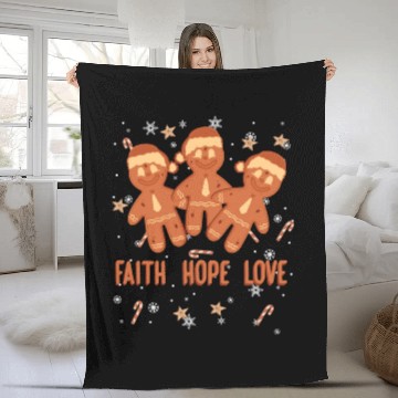 Discover Faith Hope Love Religious Christmas Costume Fleece Blankets