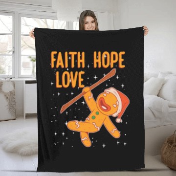 Discover Faith Hope Love Religious Christmas Costume Fleece Blankets