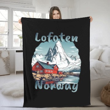 Discover Lofoten Norway Nature Paradise Fleece Blankets