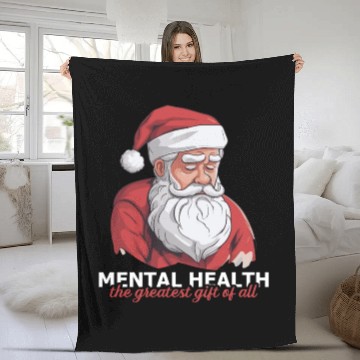 Discover Mental Health Christmas Anti Christmas Holiday Fleece Blankets