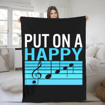 Discover Music Teacher Fleece Blankets, Put On A Happy Fleece Blankets, Gift For