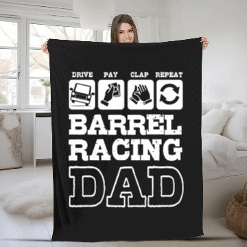 Discover Funny Fathers Day Western Barrel Racing Dad Fleece Blankets