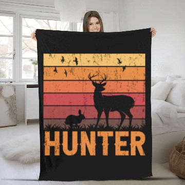 Discover HUNTING Rabbit And Deer 01 Fleece Blankets