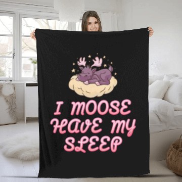 Discover I Moose Have My Sleep Youth Cute Moose Fleece Blankets
