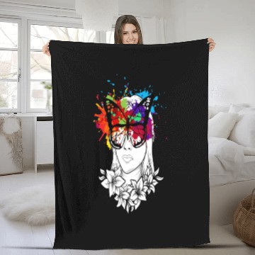 Discover Colourful Butterfly Fleece Blankets